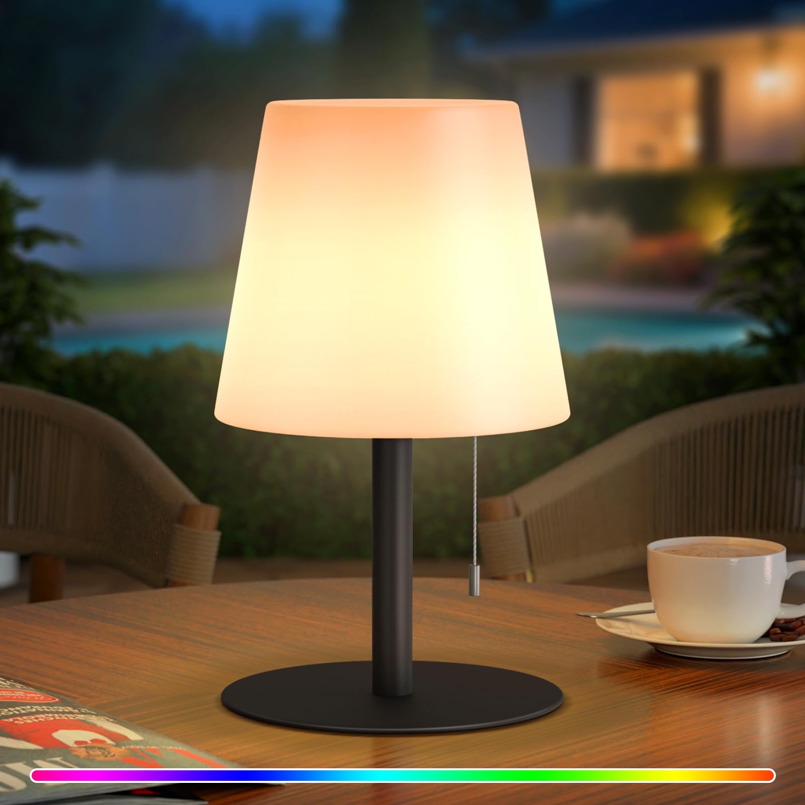 Uuffoo shower lamp USB-C charging for fast, cordless bathroom lighting