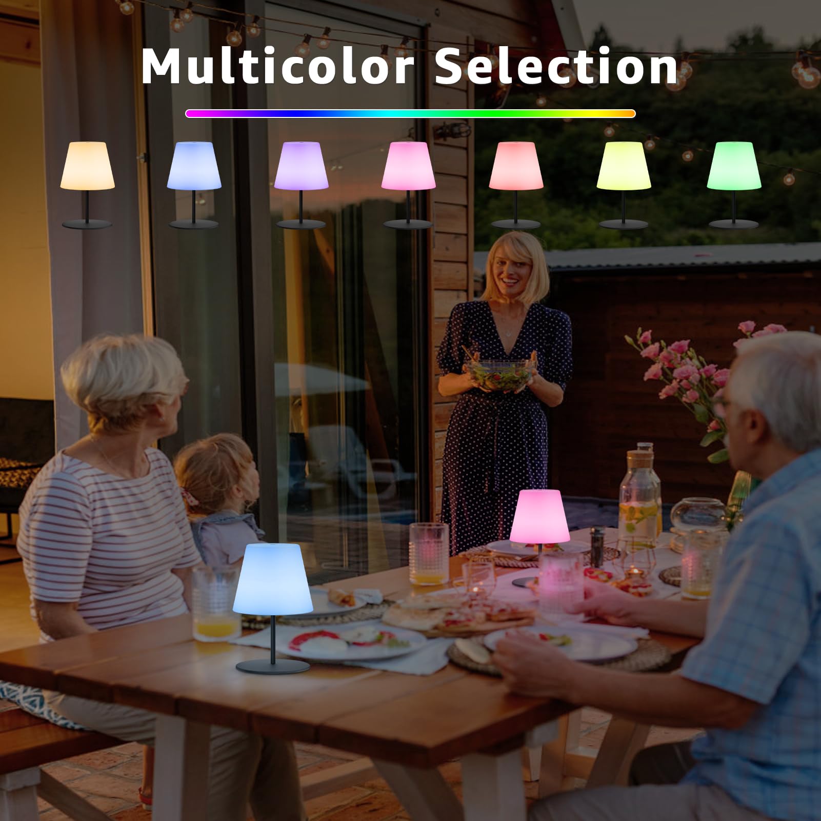 uuffoo table lamp top touch control black—easy color and warmth selection.