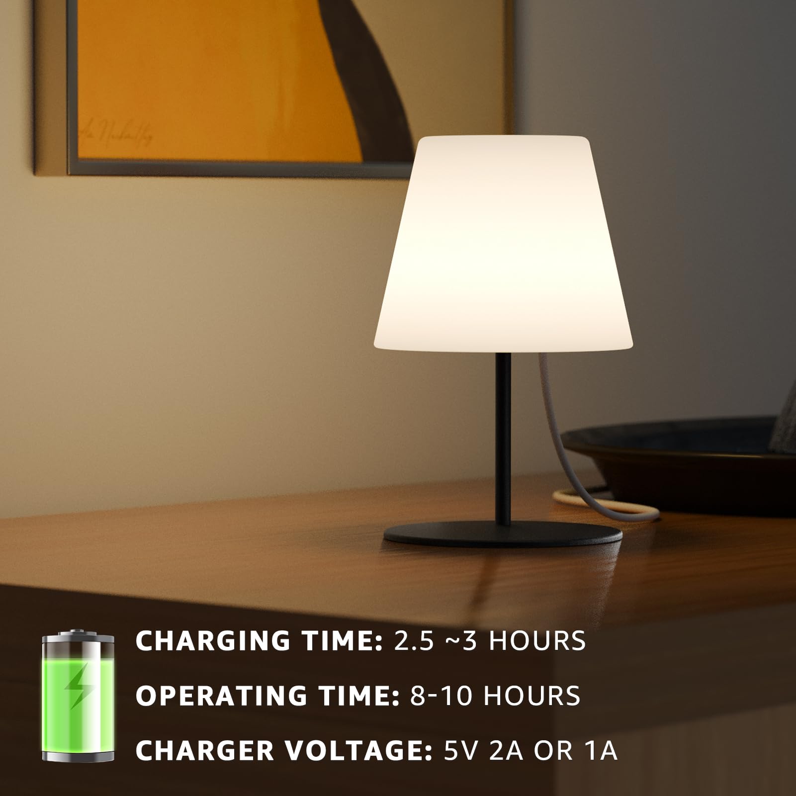 uuffoo usb-c rechargeable lamp black—quick charging and long-lasting glow.