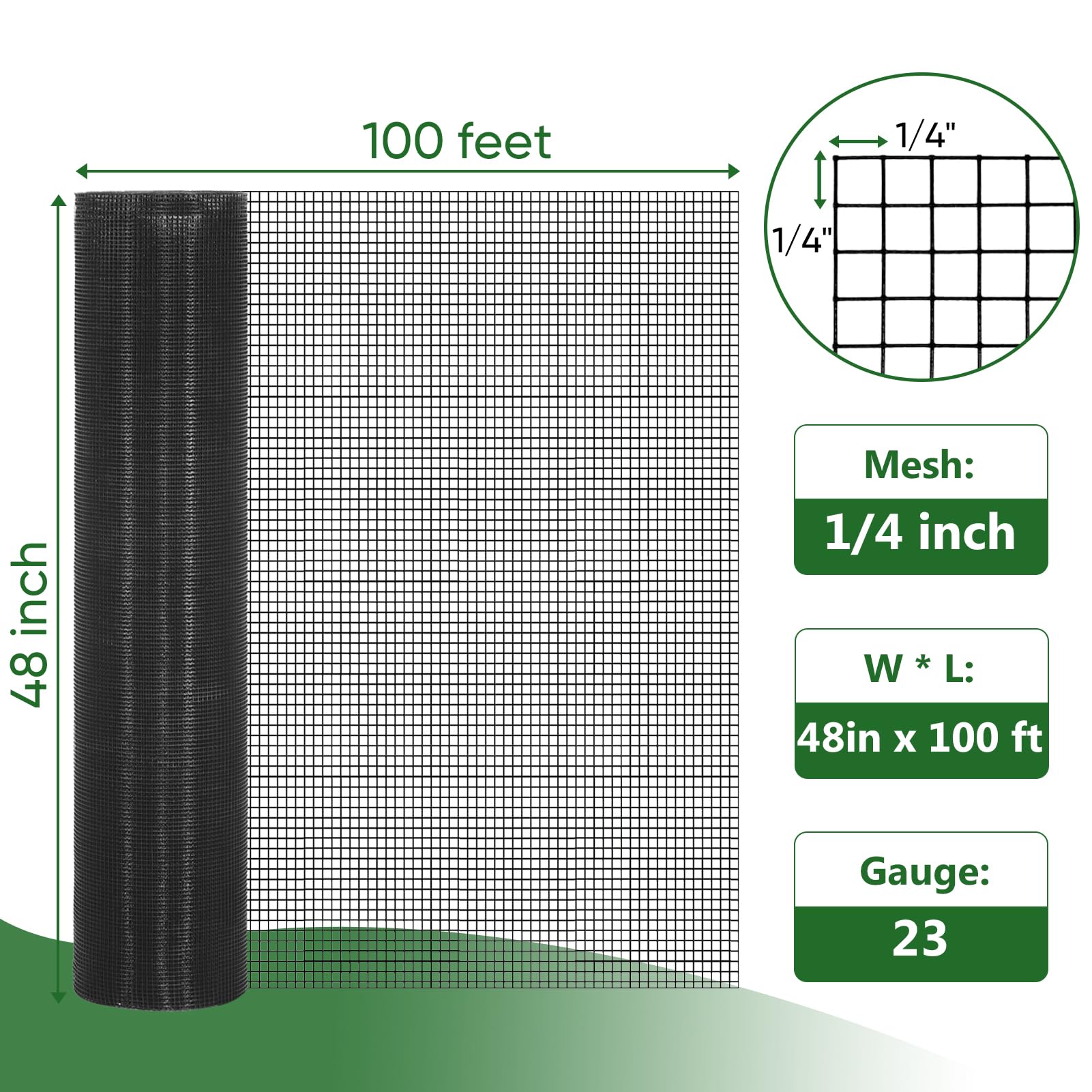 UULID black vinyl-coated welded wire mesh roll provides rust resistance for outdoor fencing.