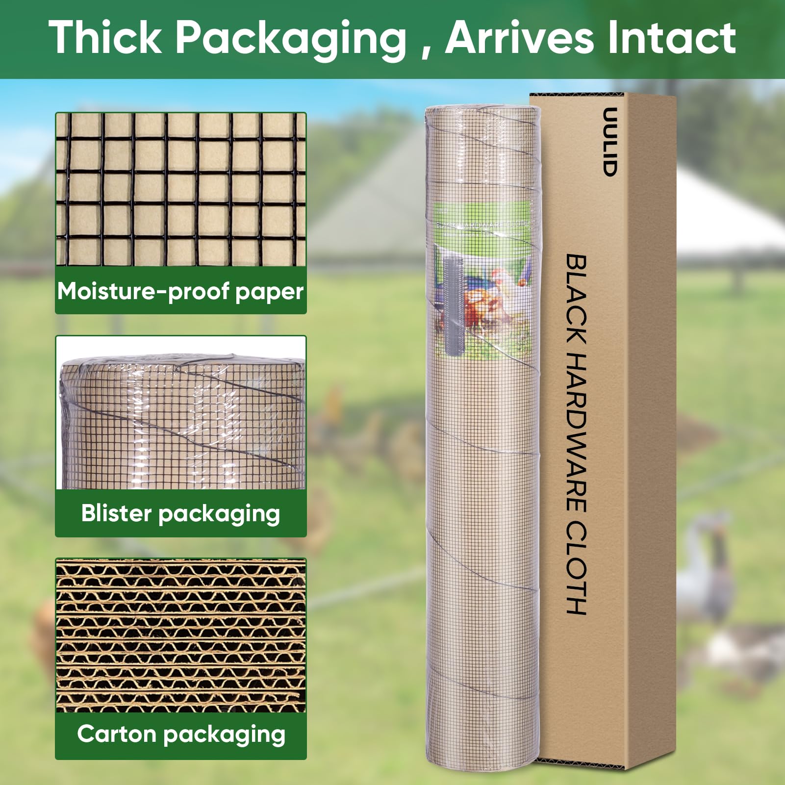 UULID garden fence mesh keeps pests out with 1/4-inch openings.