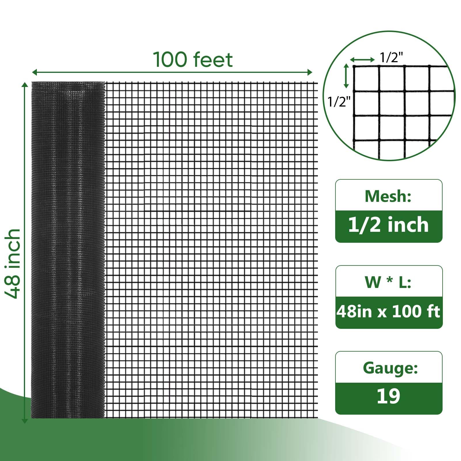 UULID hardware cloth roll in black coating promotes long-lasting outdoor use