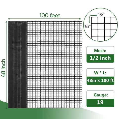 UULID hardware cloth roll in black coating promotes long-lasting outdoor use