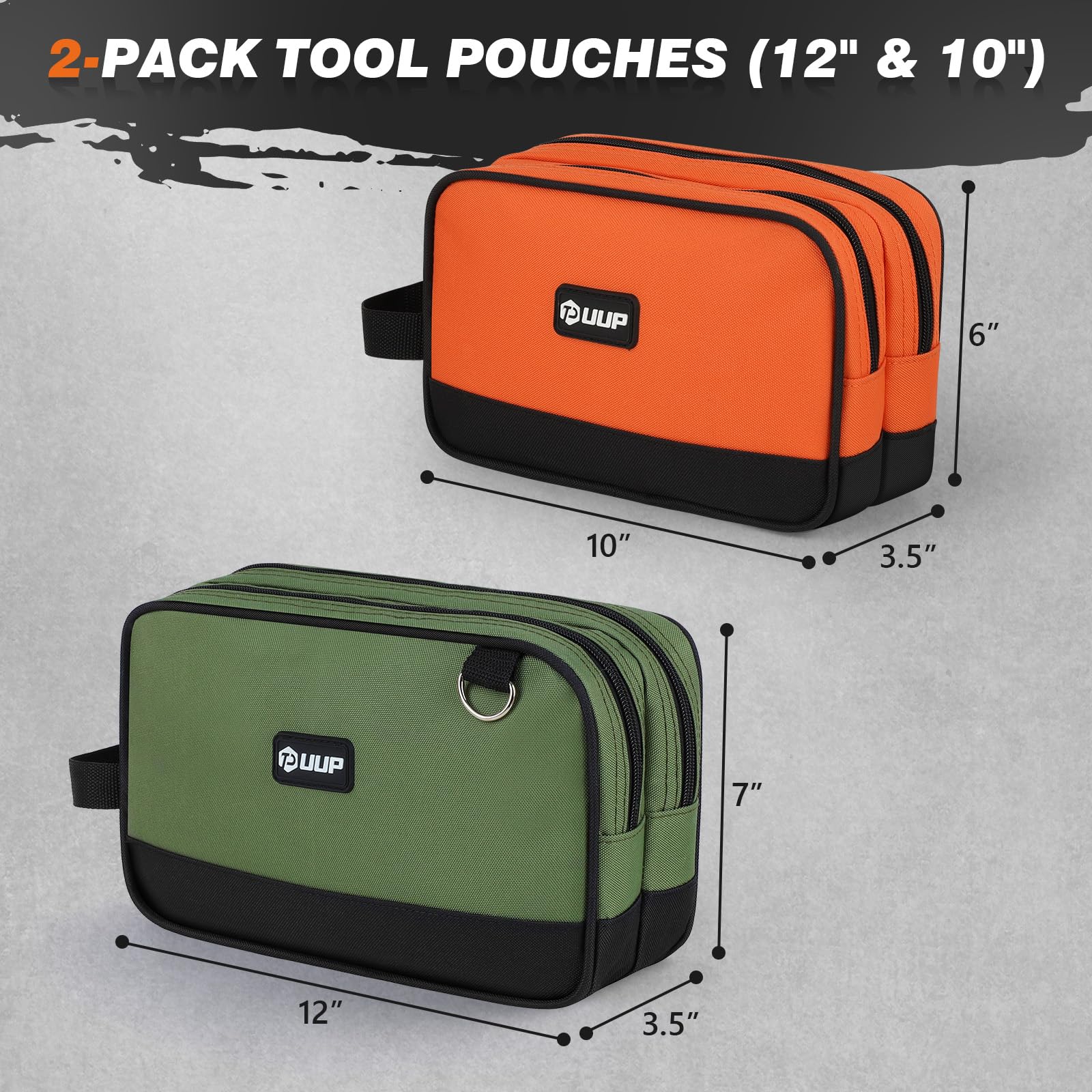 UUP 10x6 dual-compartment tool bag ideal for quick job-site organization.