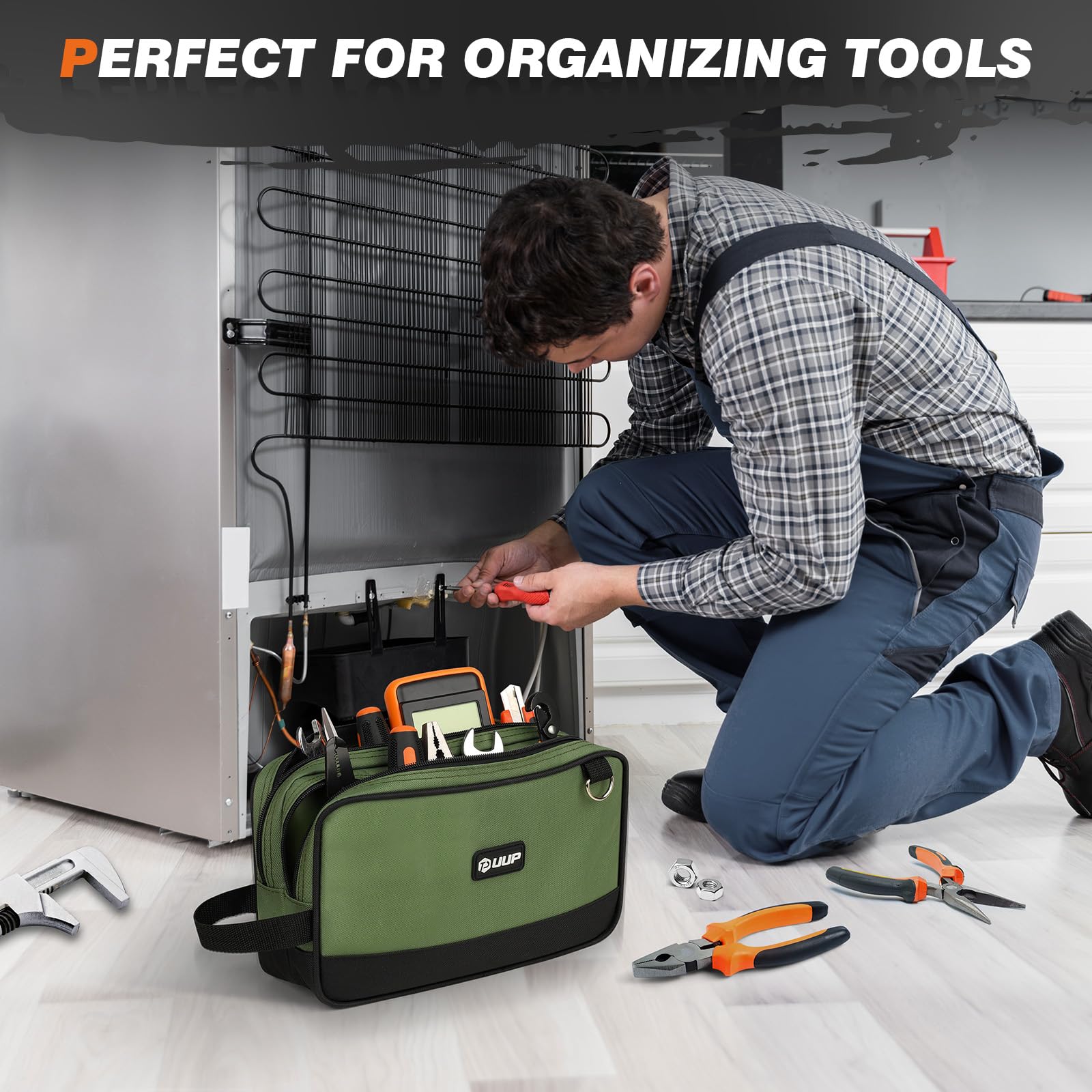 UUP two-compartment tool bag ideal for on-the-go DIY and trades.