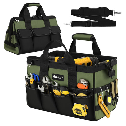 UUP heavy duty tool bag with 16 pockets keeps tools organized on site.