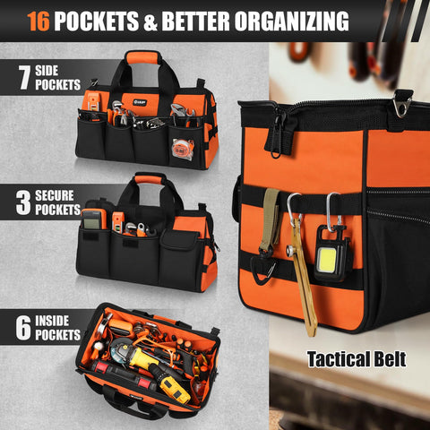 UUP heavy-duty tool bag's adjustable shoulder strap keeps comfort during long workdays.