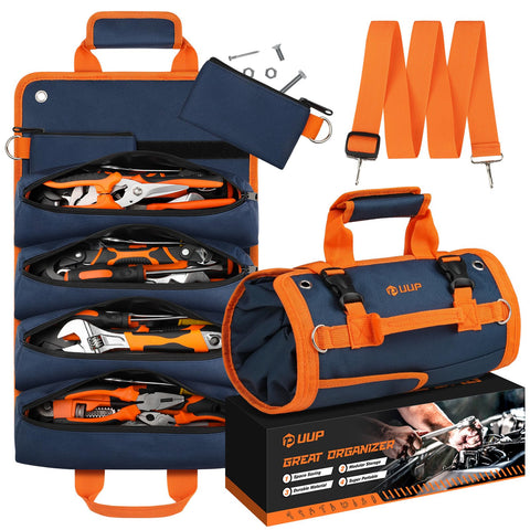 UUP Tool Bag Roll Up front view with organized compartments for quick access.