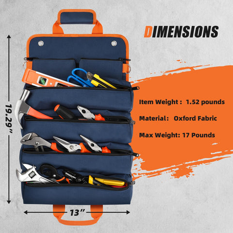 UUP Tool Bag Roll Up detachable pouches for small parts separation.