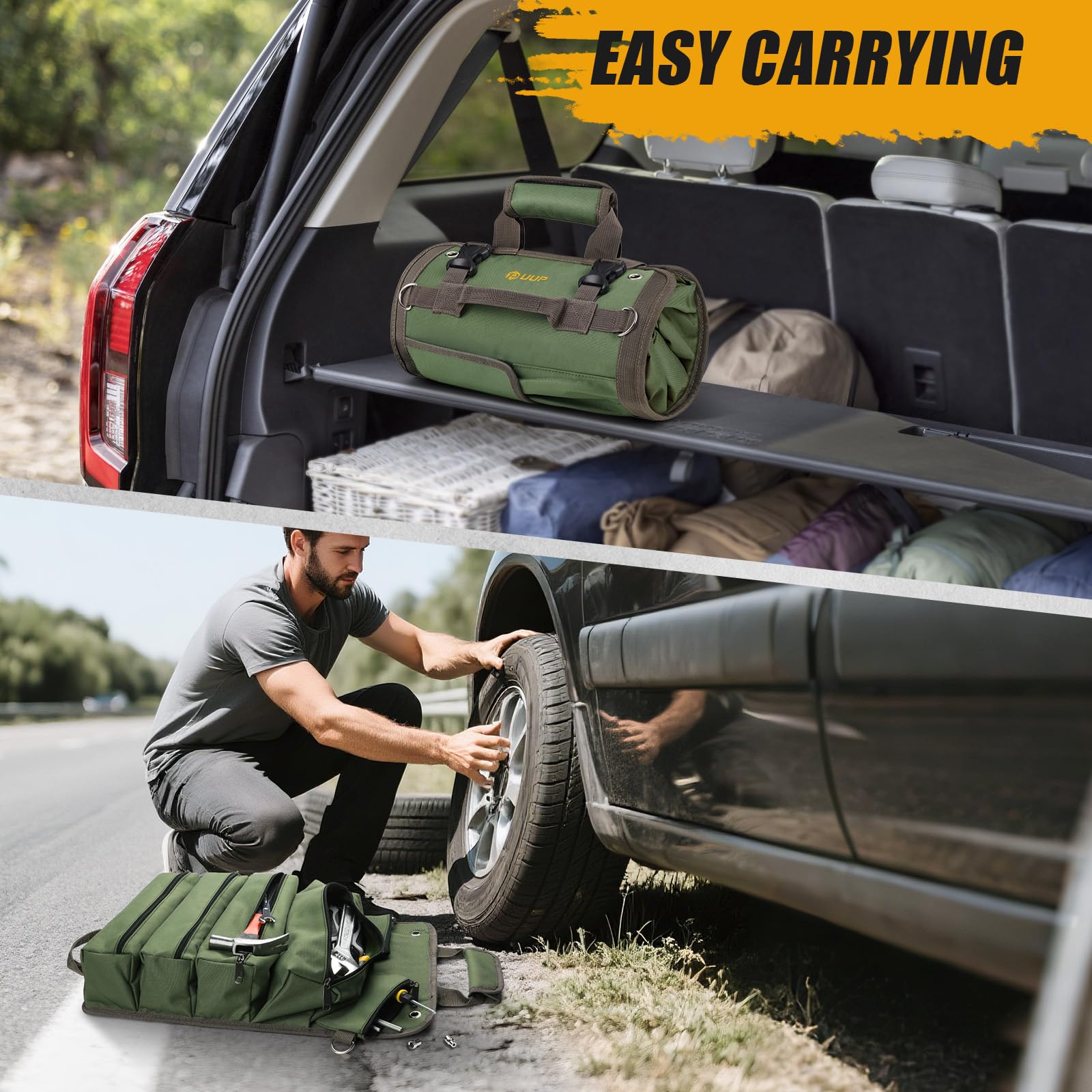 45-inch adjustable shoulder strap adds comfortable carrying options.