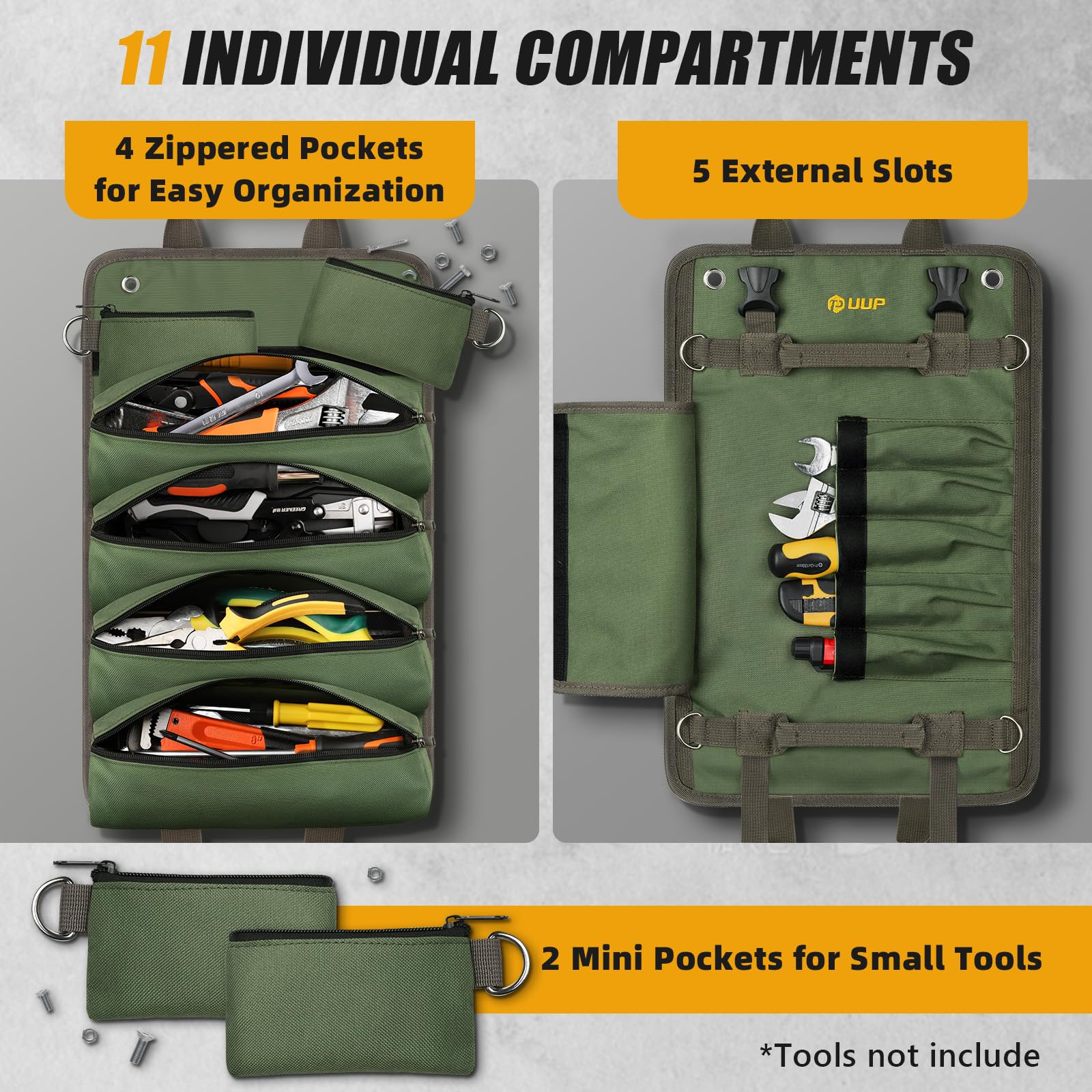 UUP Roll-Up features water-resistant zippers for reliable protection.