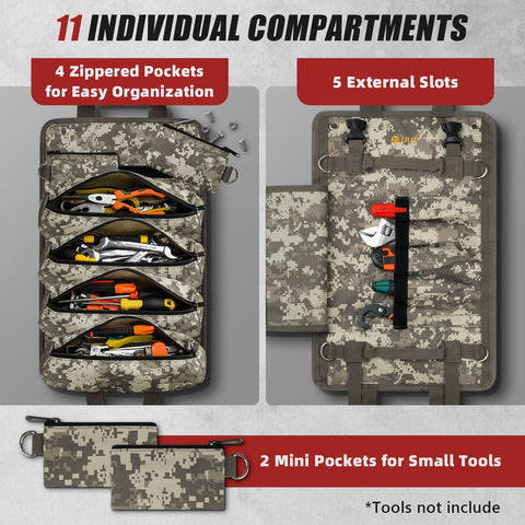 UUP Tool Roll Up detachable pockets for separating small parts
