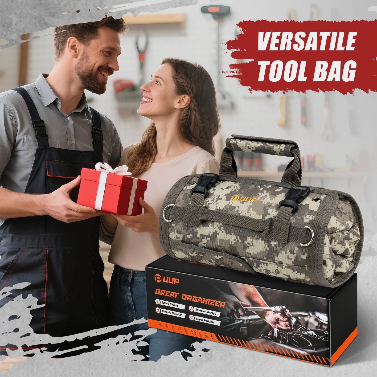 UUP Tool Roll Up adjustable shoulder strap for comfortable transport