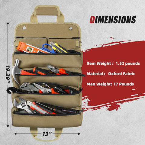 UUP Tool Bag Roll Up compartments layout highlights separation of tools.