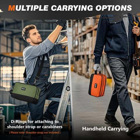 UUP sturdy top handle and D-rings enable secure carrying and strap attachment.