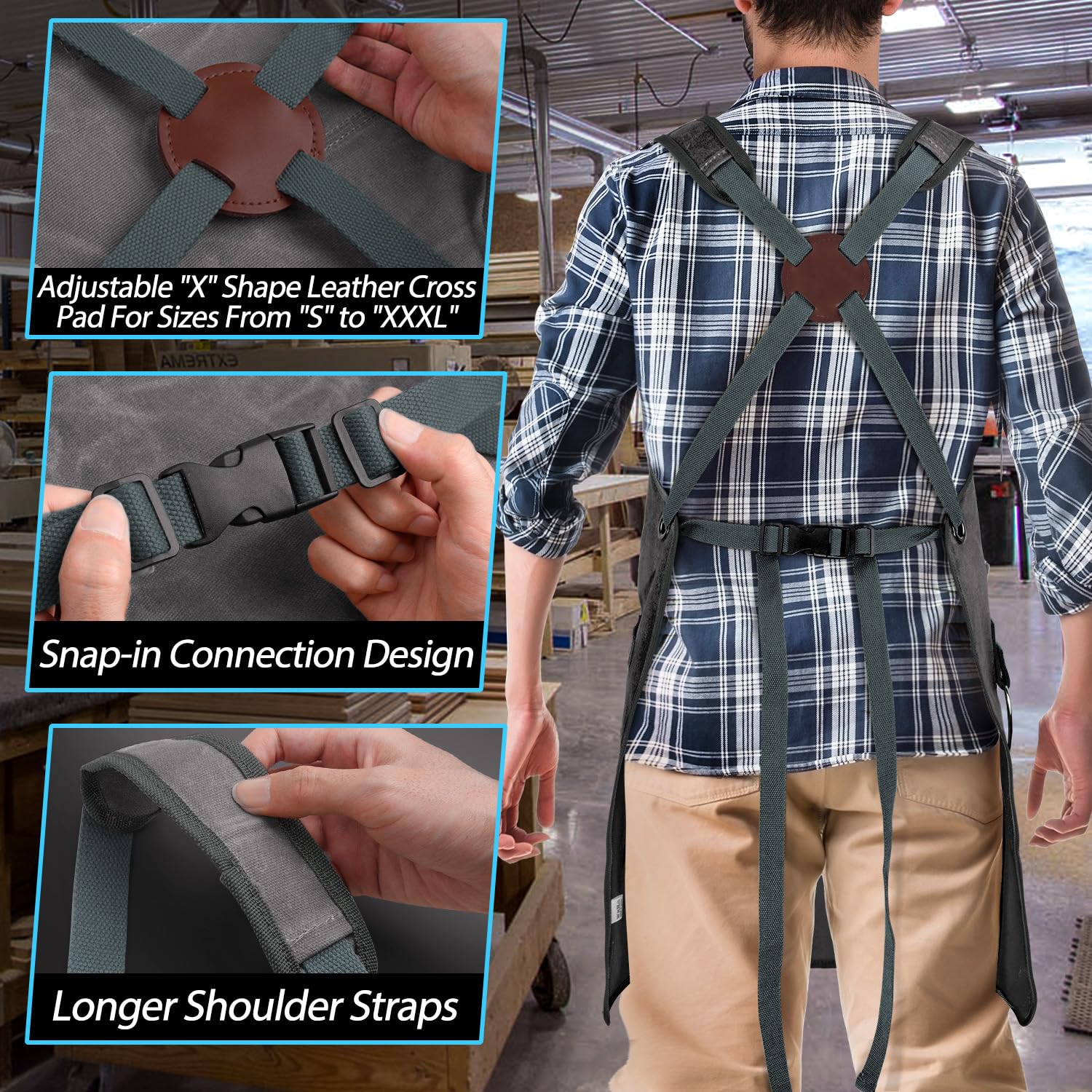 UUP apron 9-pocket layout for tool organization