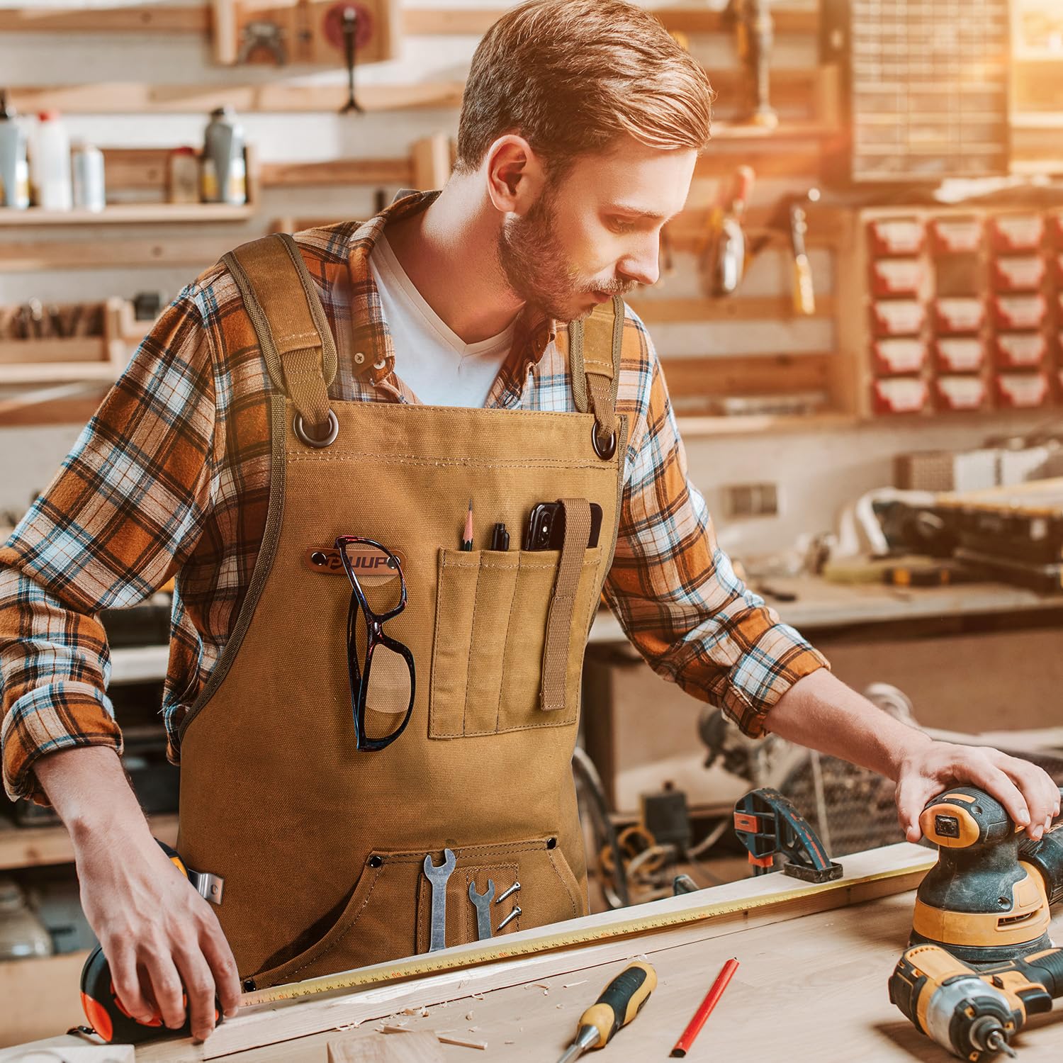 UUP woodworking apron full coverage dimensions for wide protection during tasks