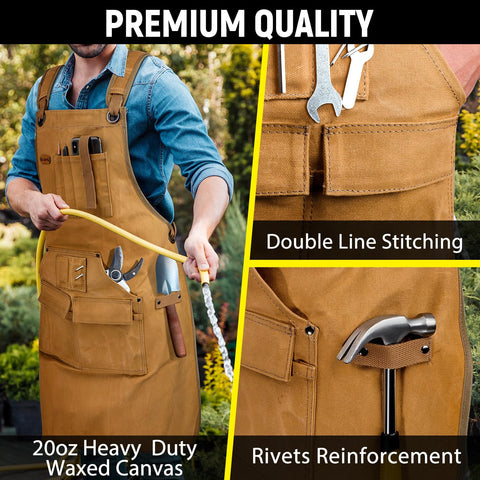 UUP woodworking apron adjustable shoulder straps balance weight for comfort during long sessions