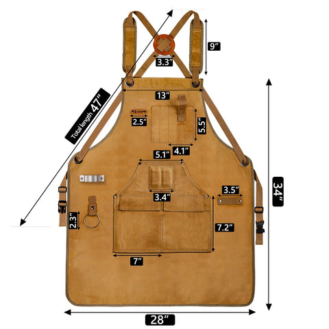 UUP woodworking apron water, oil, and dirt resistant finish protects clothing