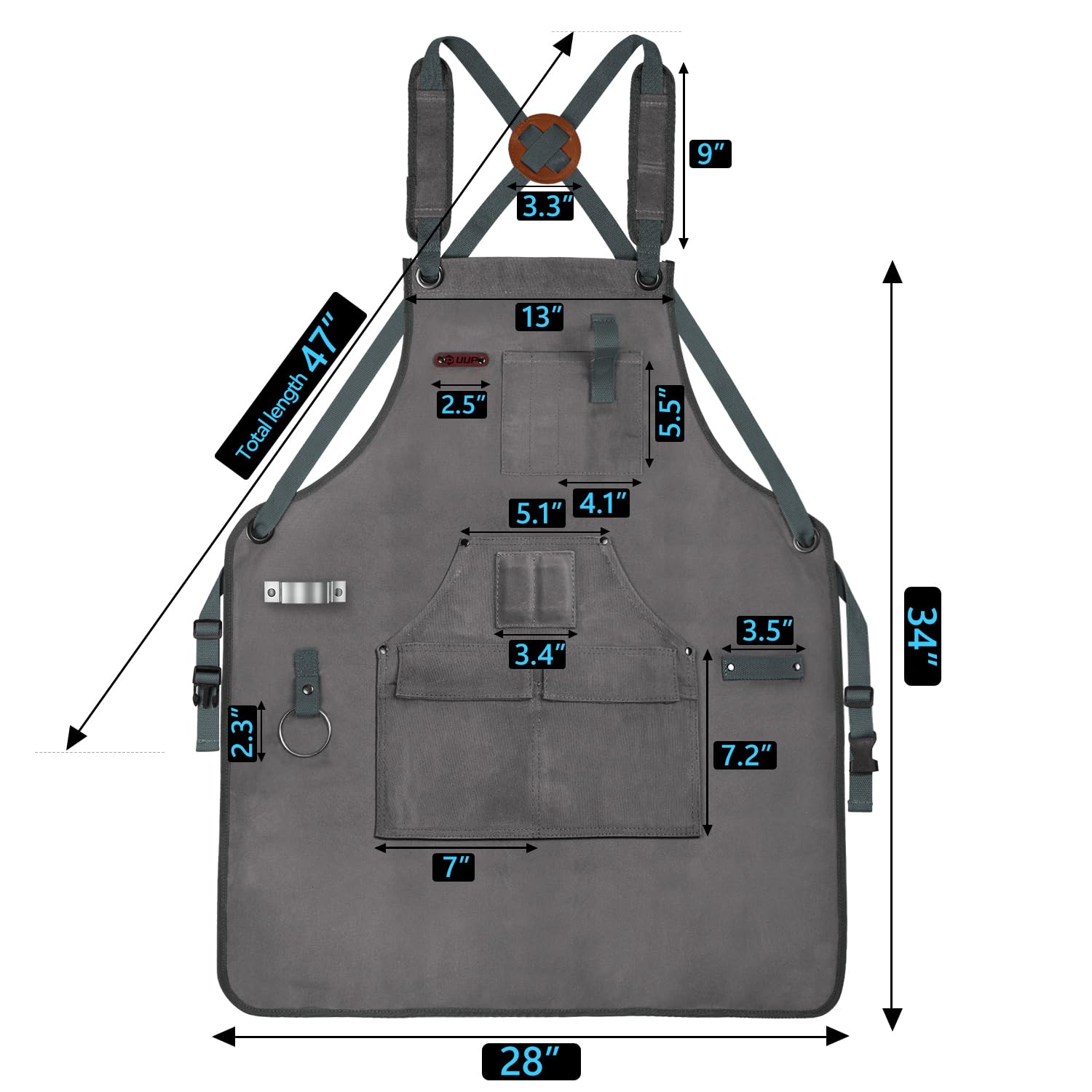 UUP apron water-resistant waxed canvas for workshop wear