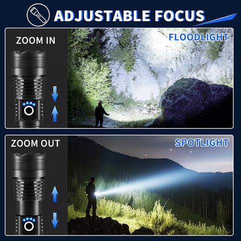 UUYEE flashlight with 5 modes and adjustable focus for versatile tasks
