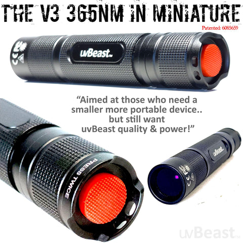 uvBeast New V3 Mini wide-beam 365nm provides broader coverage for inspection tasks.