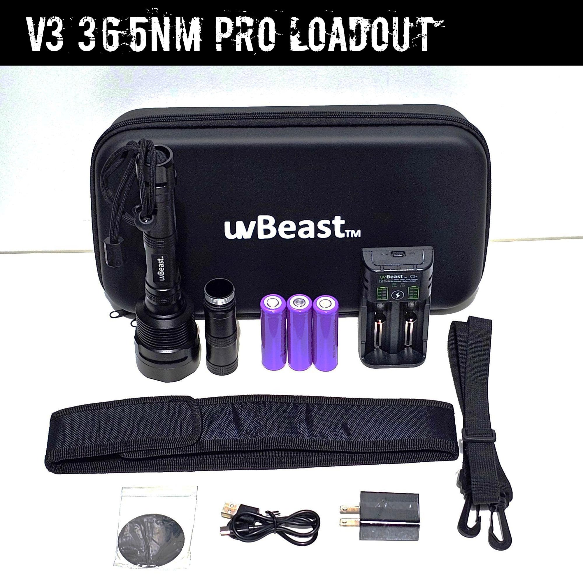 uvBeast V3 365nm PRO holster for quick access on site