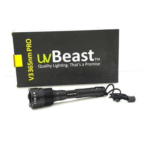 uvBeast V3 365nm PRO runtime up to seven hours for field work