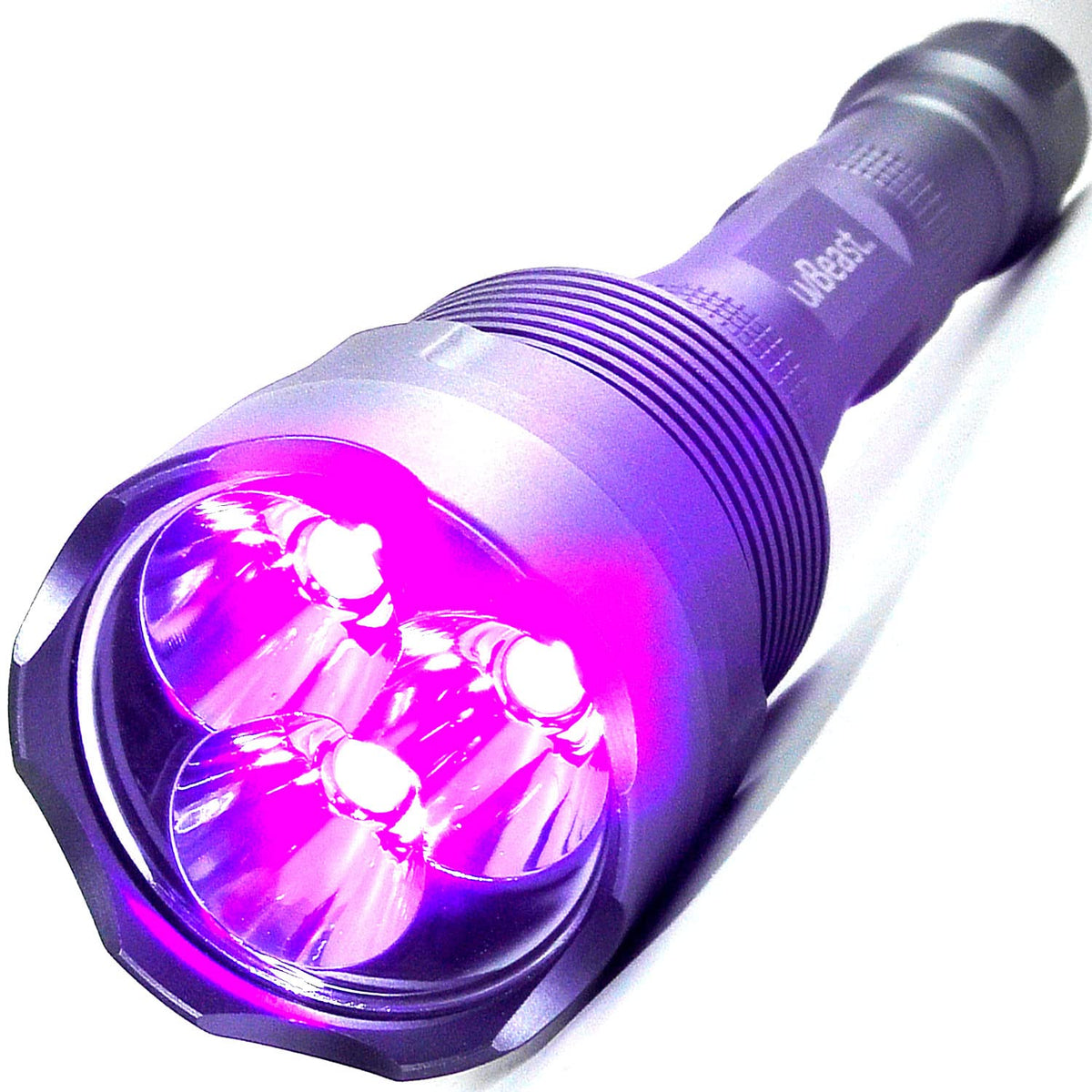 uvBeast V3 front view, professional UV flashlight for long-range inspection