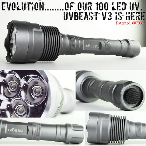 uvBeast V3 LED array close-up highlighting triple UV LEDs for intensity