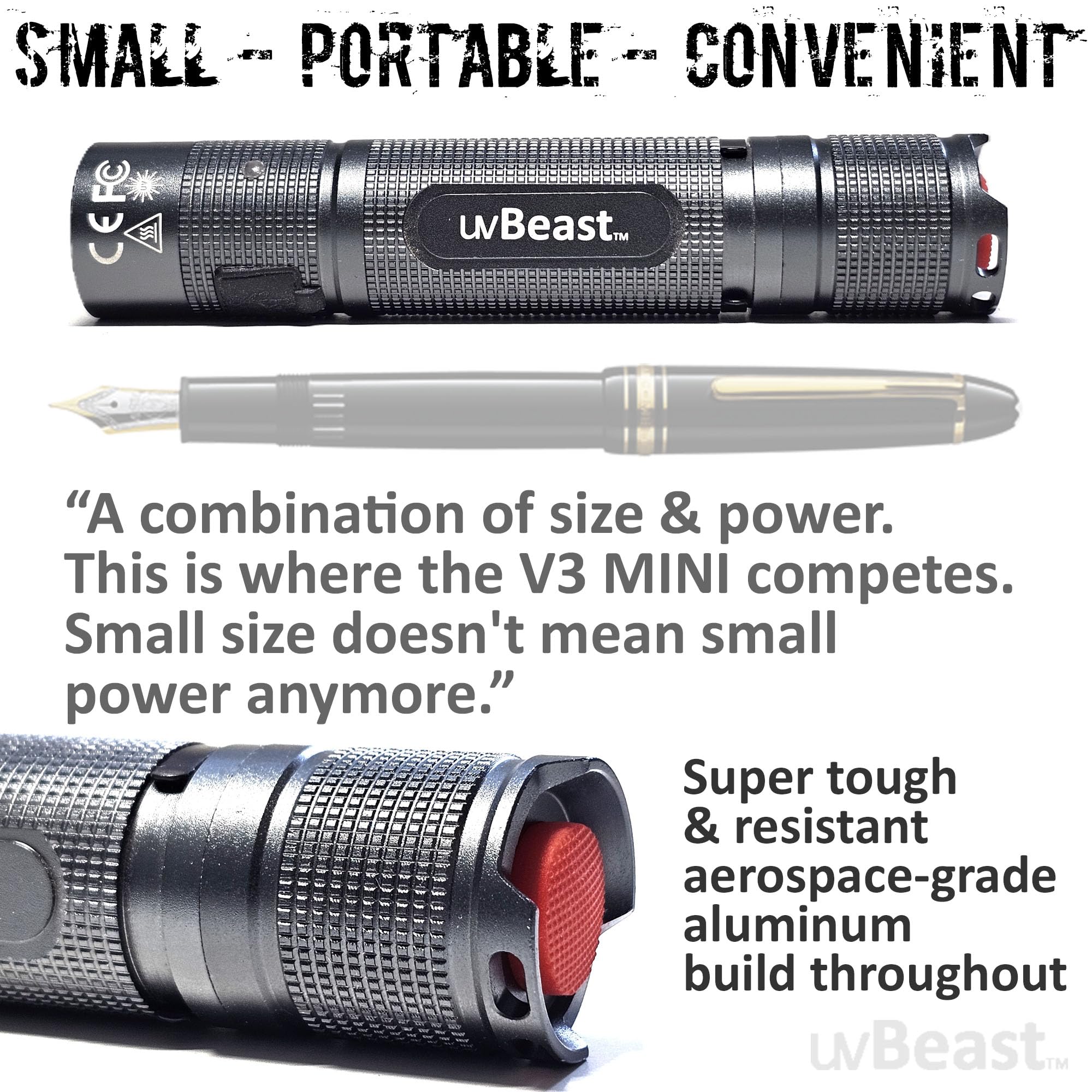 uvBeast V3 Mini aerospace aluminum body for durability in daily use