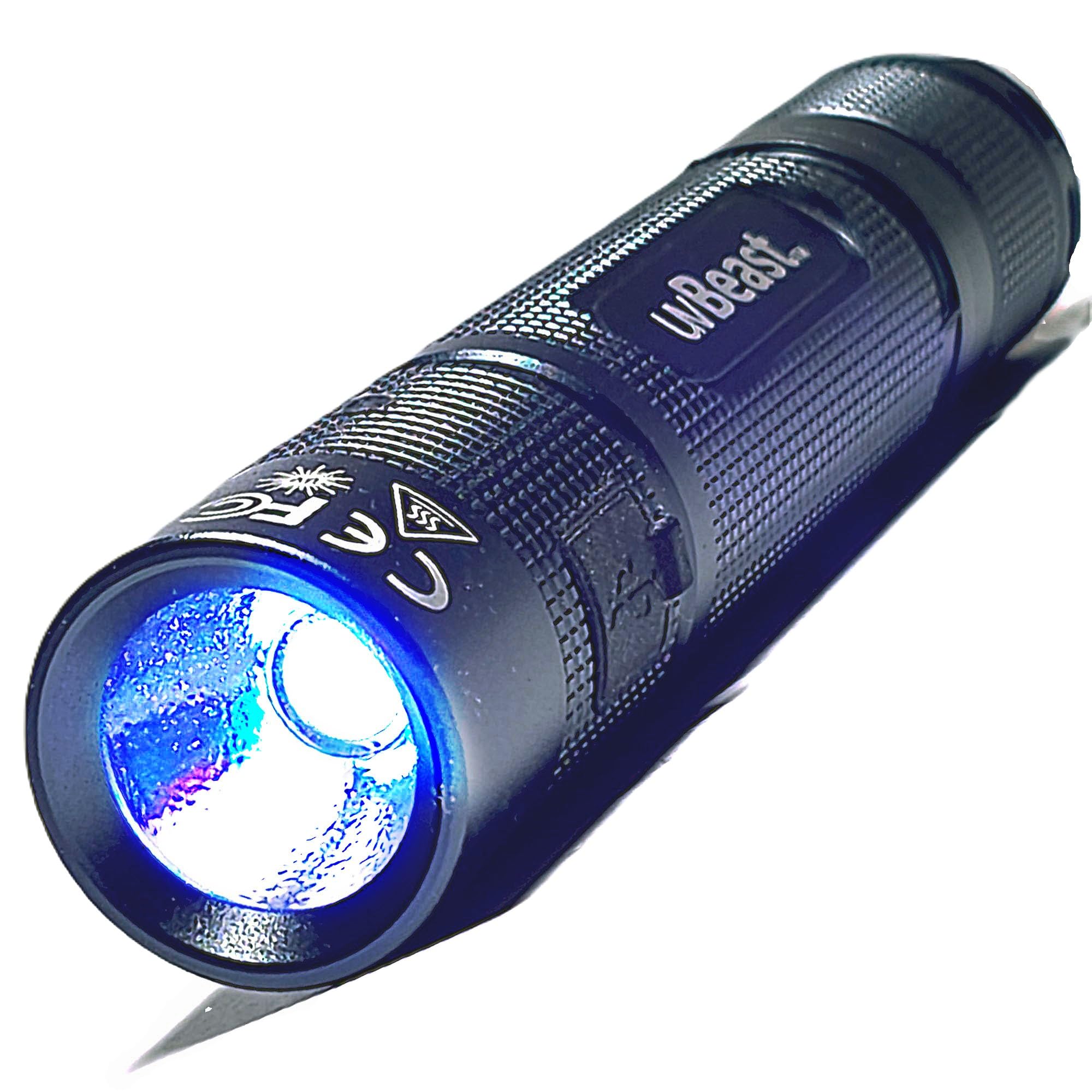 uvBeast V3 Mini pocket-size ultraviolet flashlight with strong 385-395nm output for on-the-go use