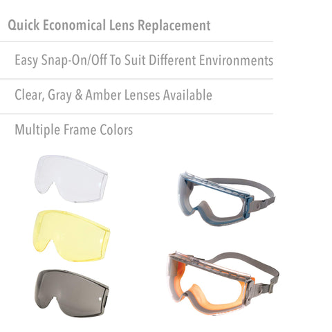 Uvex Stealth goggle lens replacement is quick and economical for ongoing use.