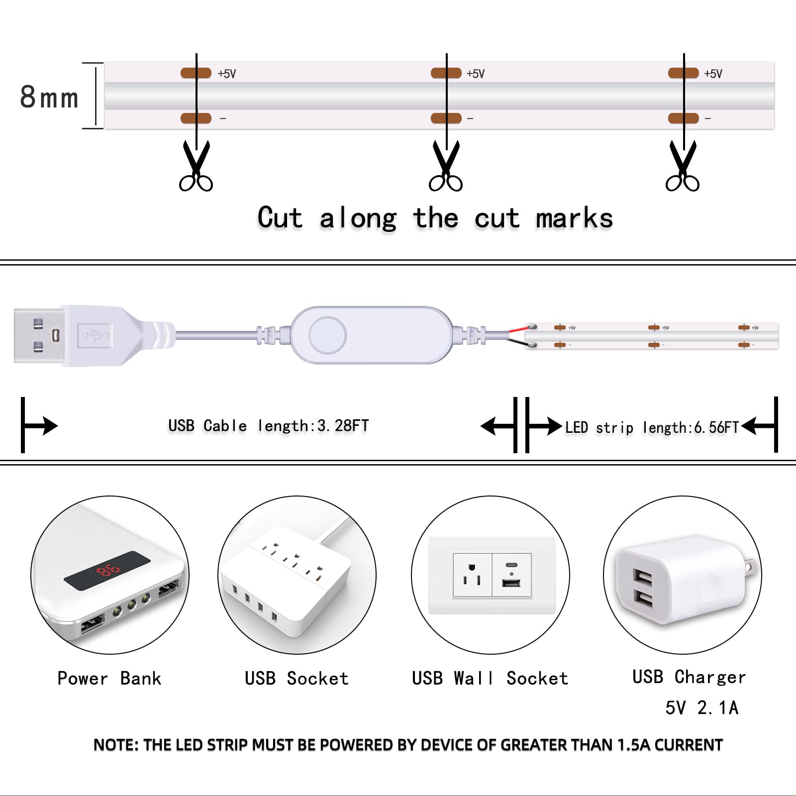 UVTaoYuan LED COB strip lights suitable for kids room mood lighting