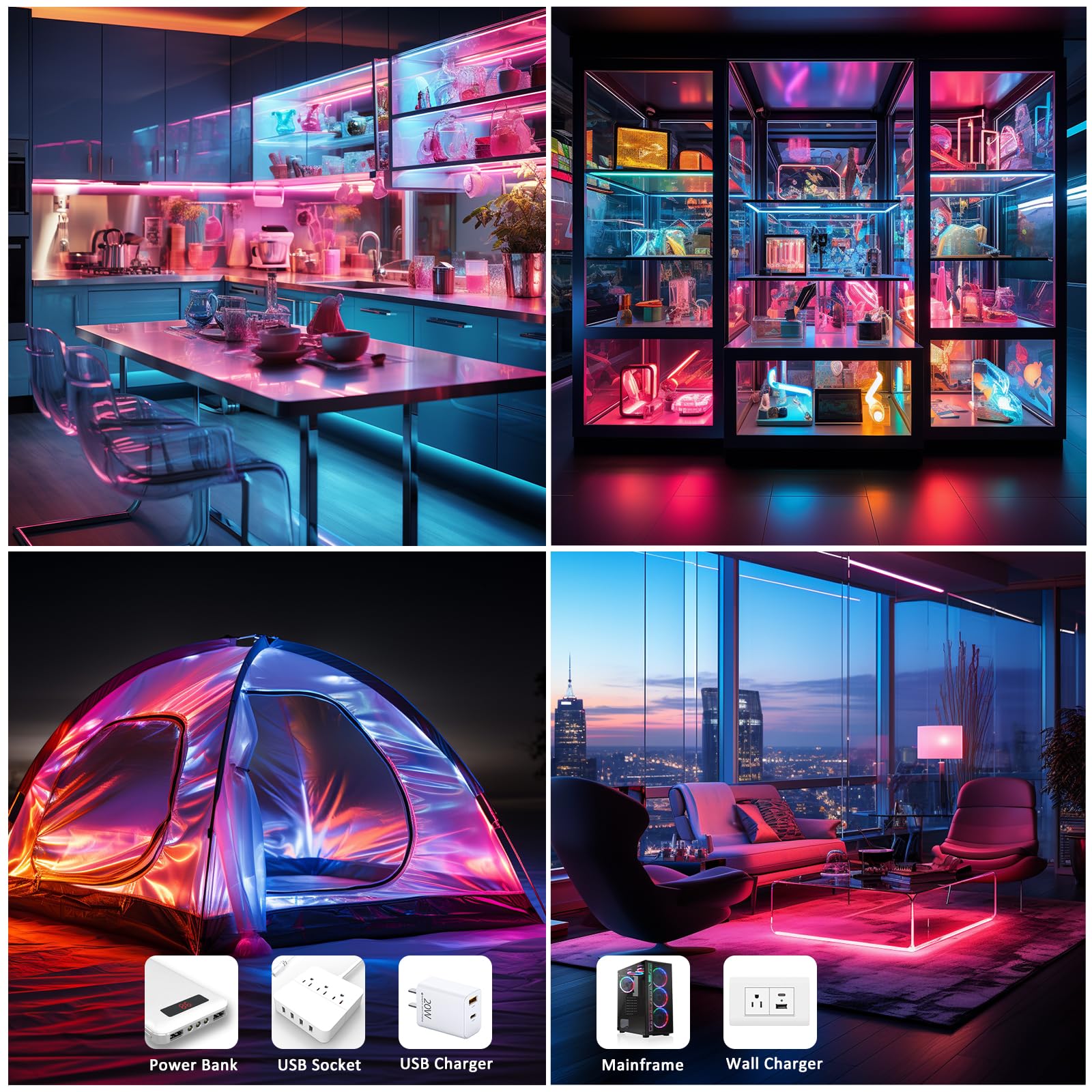 UVTaoYuan LED COB strip lights remote control enabling easy color and brightness adjustments