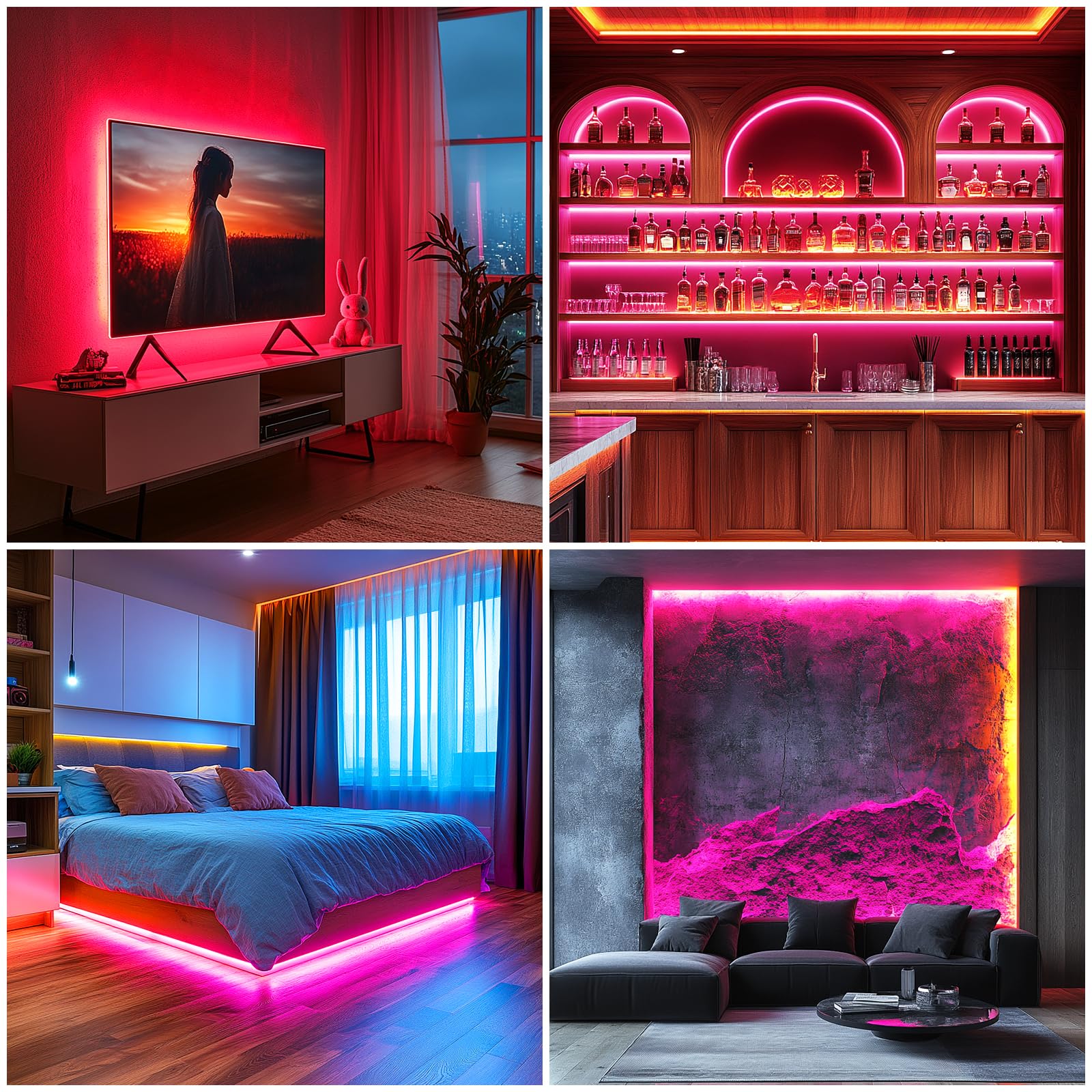 UVTaoYuan LED COB strip lights smart app control for customizable scenes