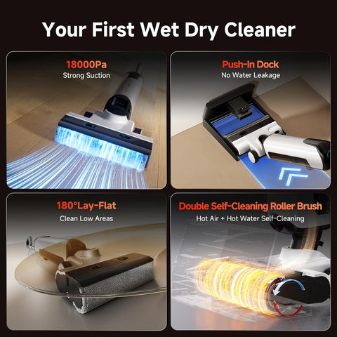 Uwant D100 180-degree lay-flat design reaches under furniture.