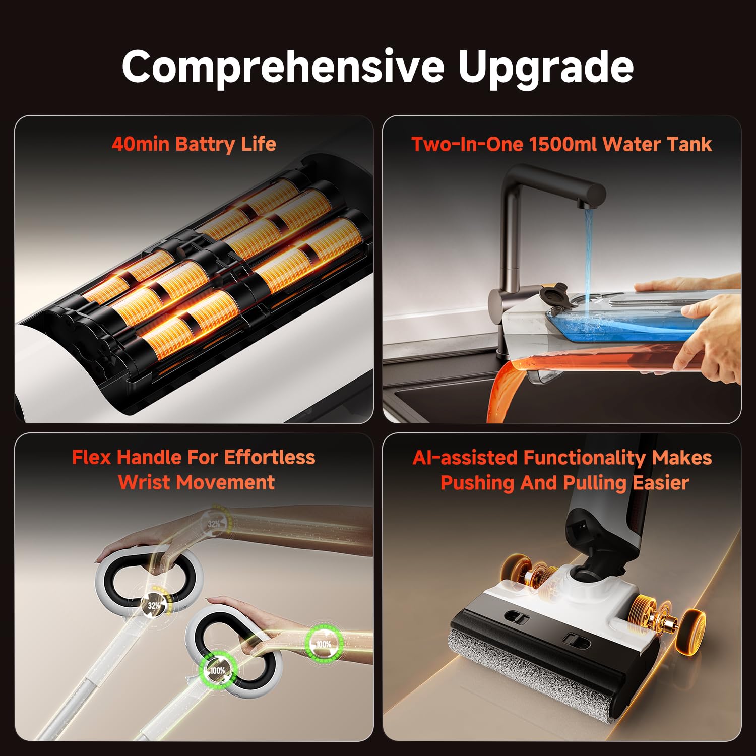 Uwant D100 all-in-one mop-vacuum for versatile floor care.