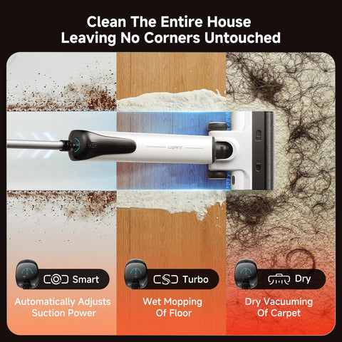 Uwant D100 dual-edge cleaning brushes tackle corners and edges.