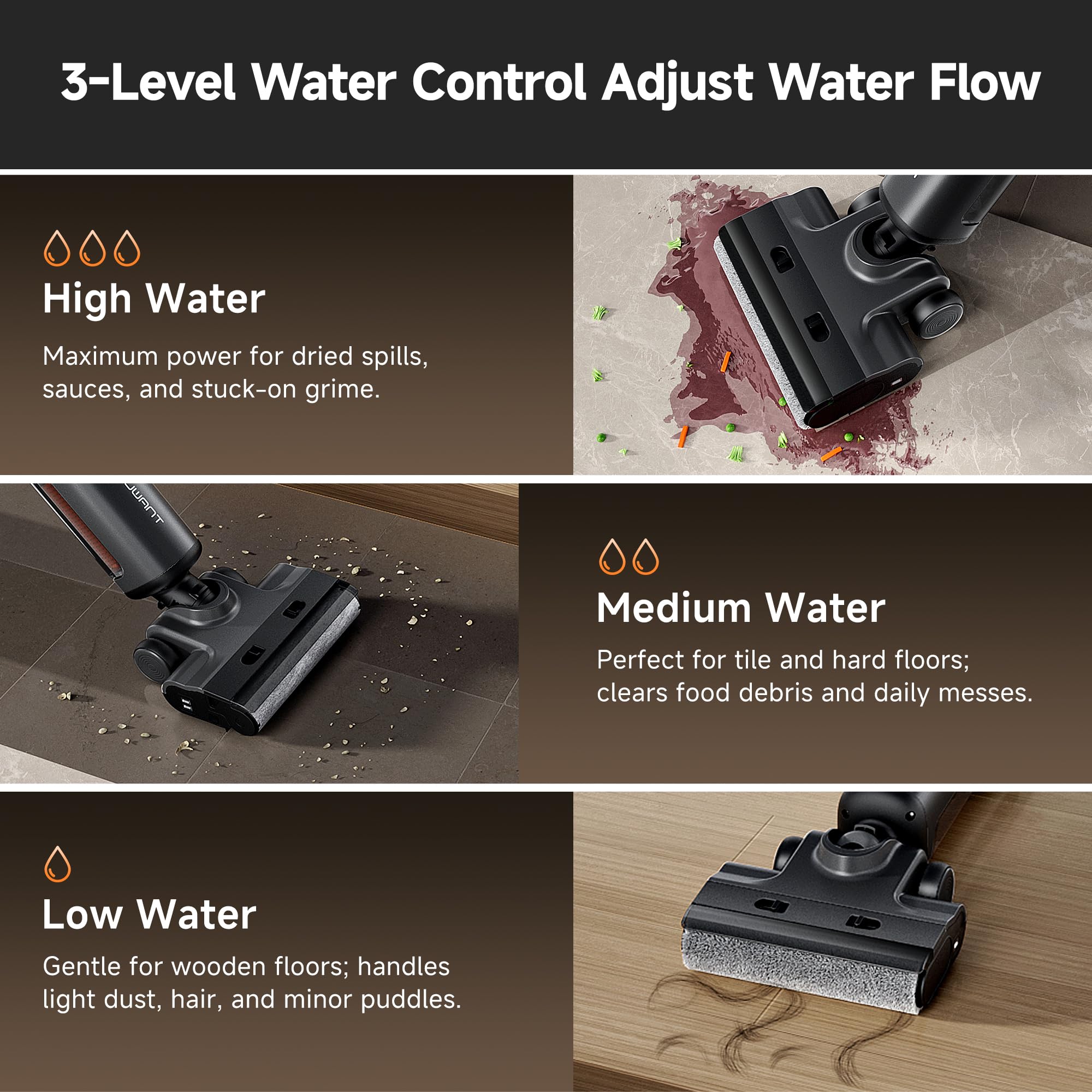 UWANT 23000Pa suction handles tough debris and stains