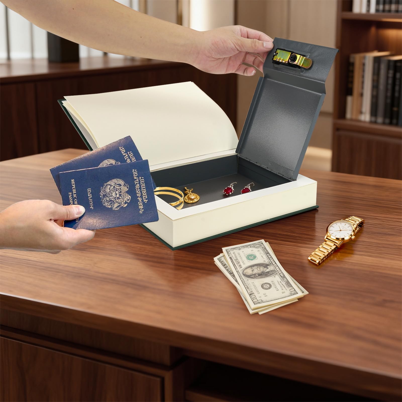 UWILLION book safe travel setup enables discreet carry and easy access