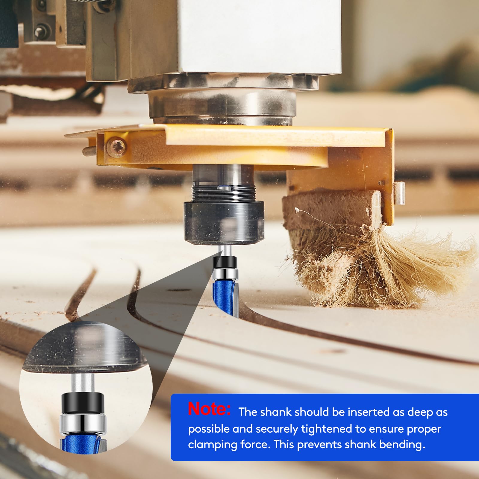 UwinVwin flush trim bit compatible with CNC, automated, and table routers