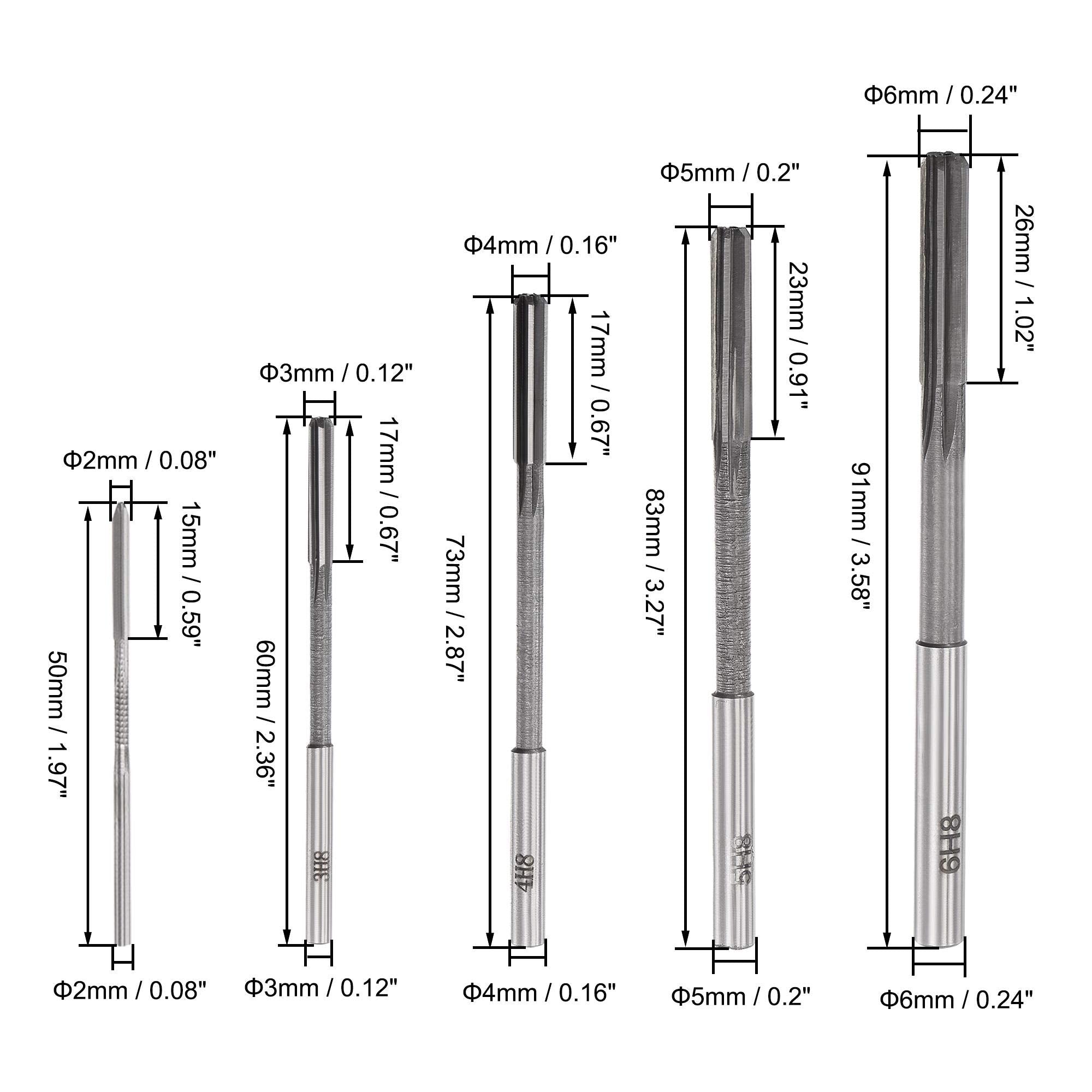 uxcell chucking reamer set 3mm: smooth finish on metal workpieces.