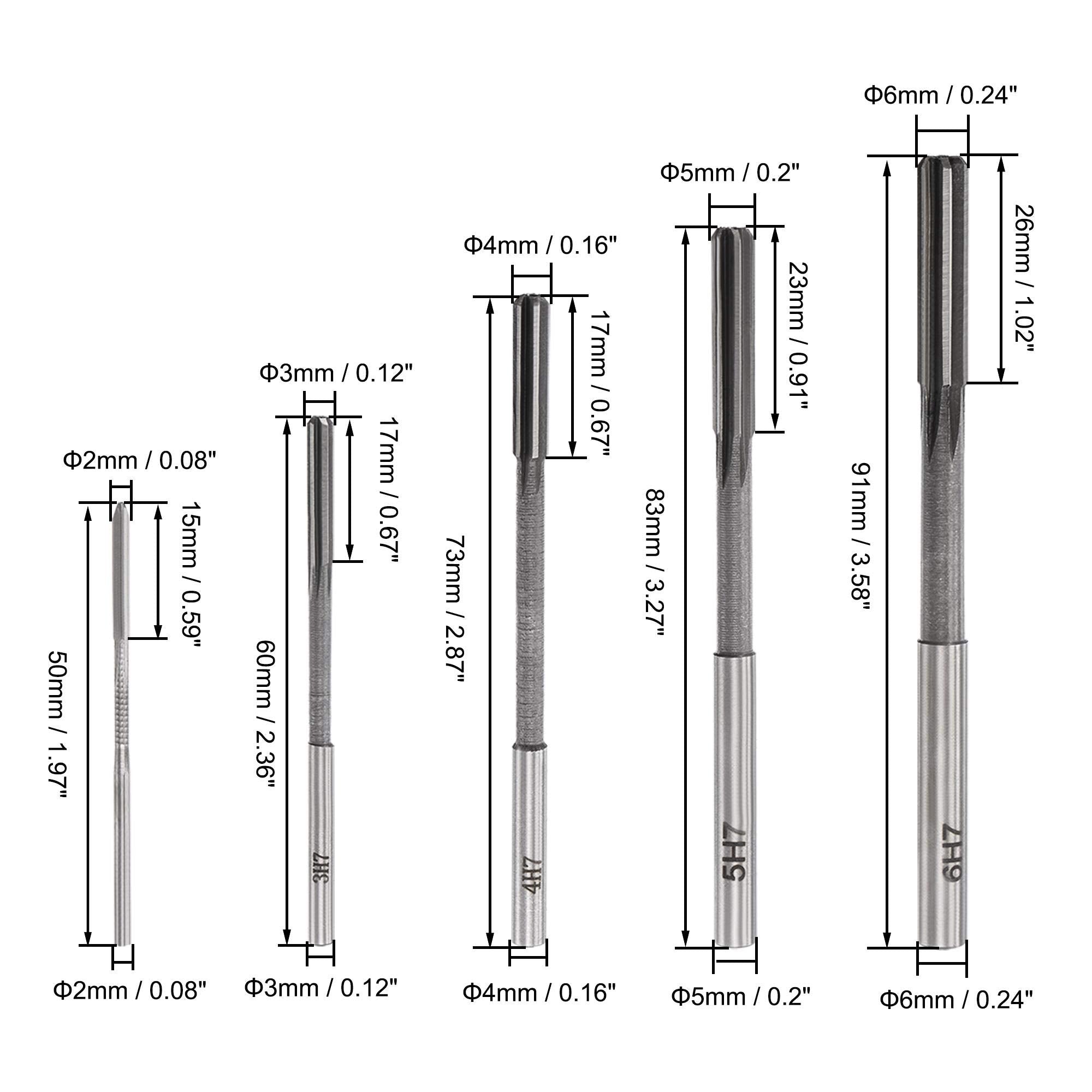 uxcell chucking reamer set 3mm smooth bore surfaces with consistent tolerance