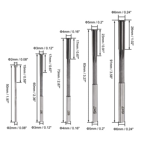 uxcell chucking reamer set 3mm smooth bore surfaces with consistent tolerance