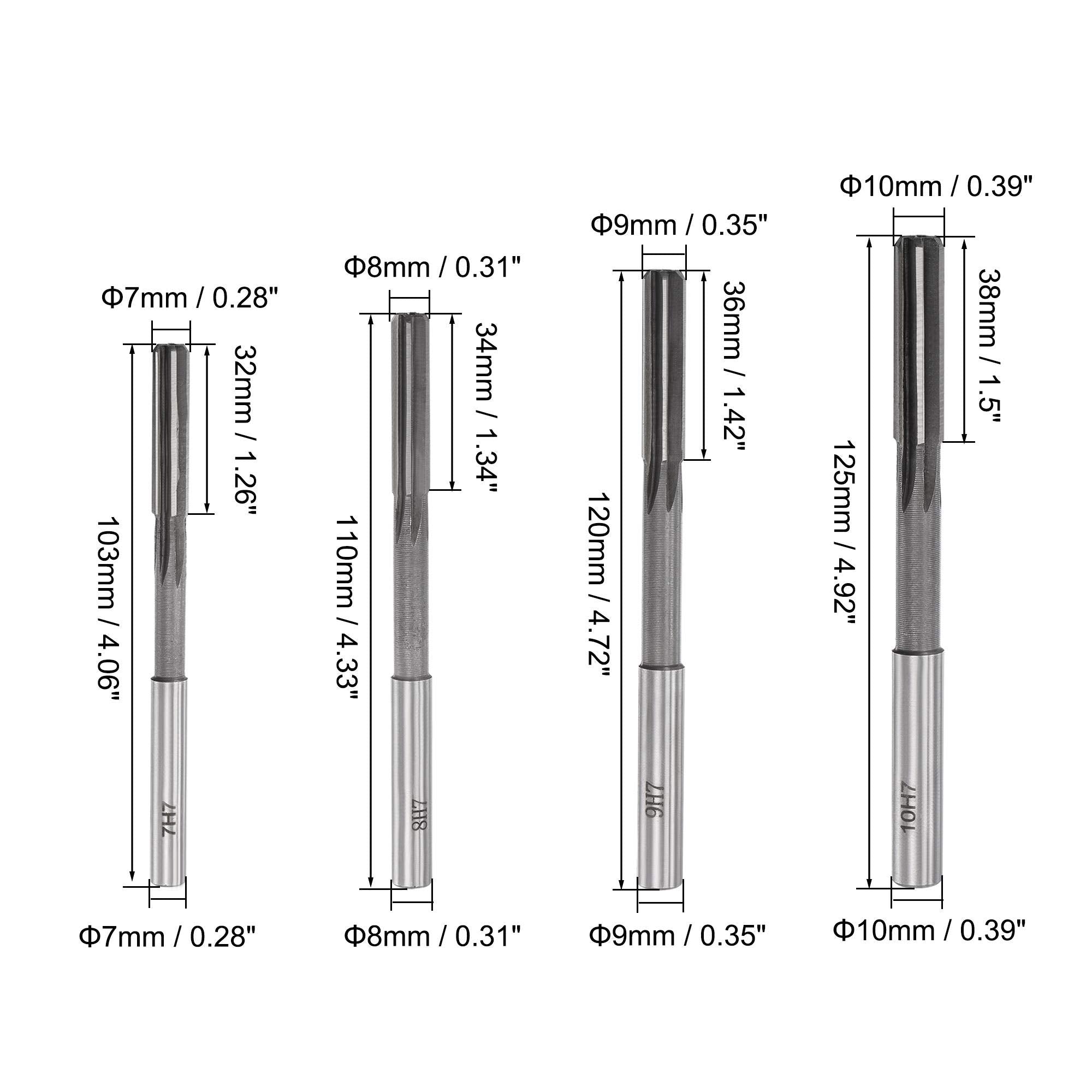 uxcell chucking reamer set 4mm enables clean reaming in aluminum workpieces