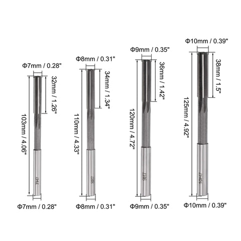 uxcell chucking reamer set 4mm enables clean reaming in aluminum workpieces