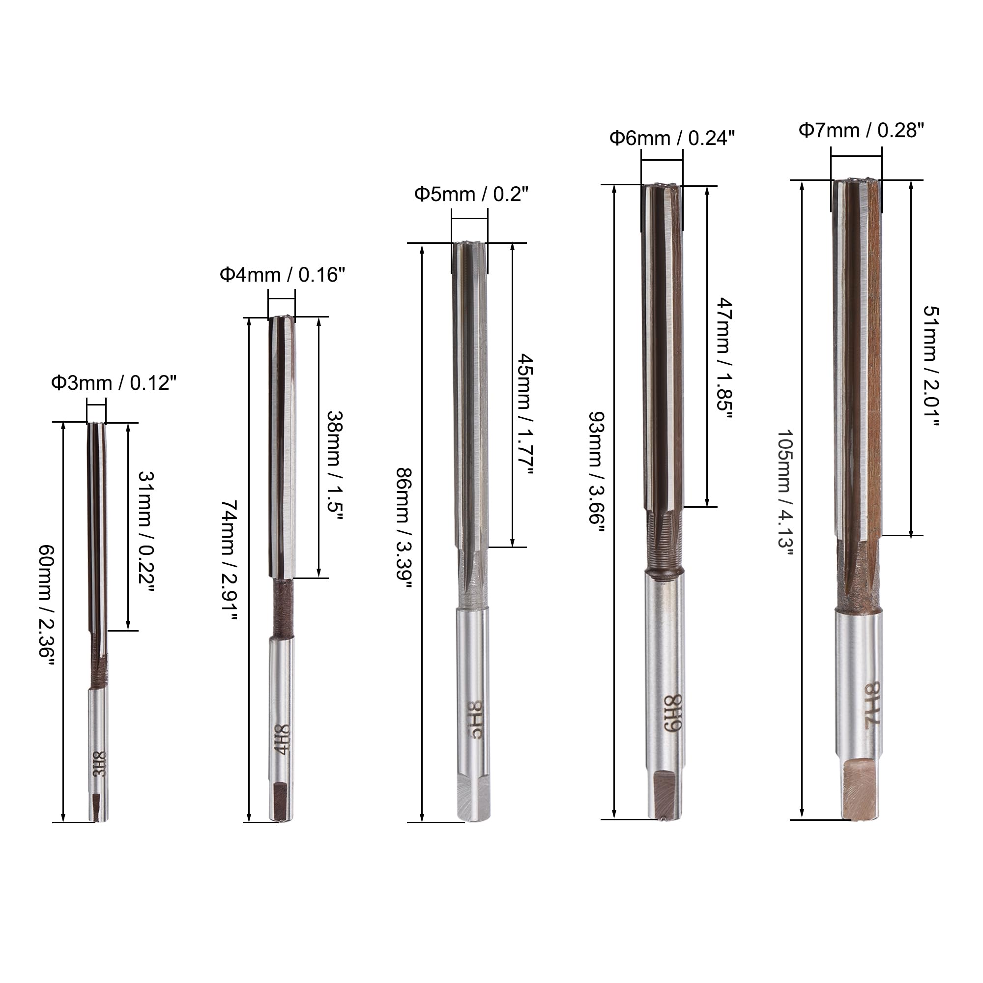 uxcell hand reamer 4mm close-up, ideal for light aluminum reaming projects.