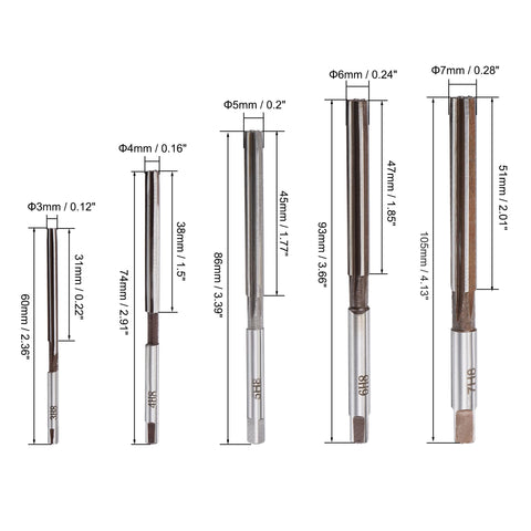 uxcell hand reamer 4mm close-up, ideal for light aluminum reaming projects.