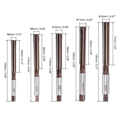 uxcell hand reamer 5mm close-up, smooth finish for copper and plastic holes.